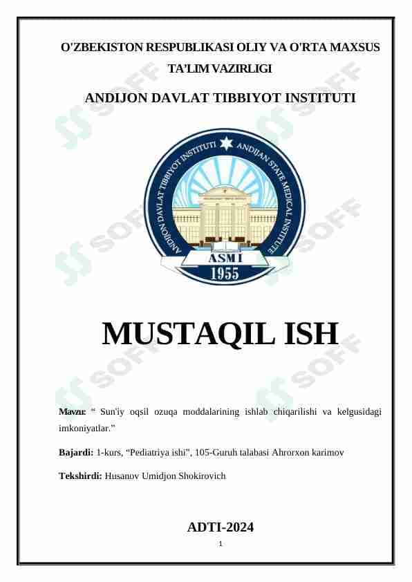 Sun'iy oqsil ozuqa moddalarining ishlab chiqarilishi va kelgusidagi imkoniyatlar.