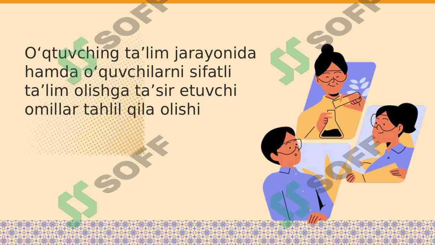 Oʻqtuvchilarni taʼlim jarayonida