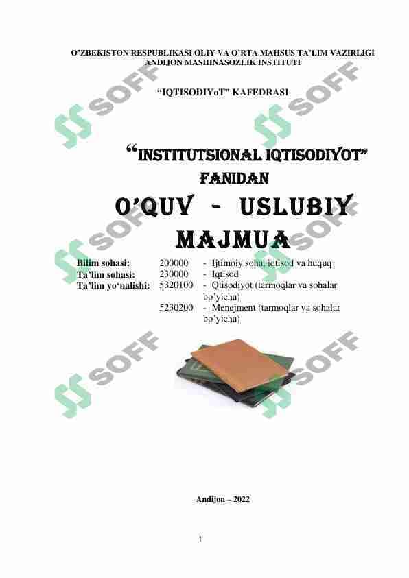 Institutsional Iqtisodiyot oʻquv-uslubiy majmua