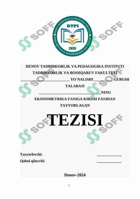 Tenglamalar tizimi ko‘rinishidagi ekonometrik modellar