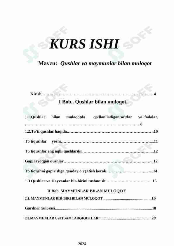 Qushlar va maymunlar bilan muloqot