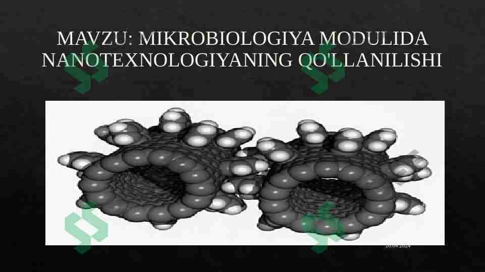 MIKROBIOLOGIYA MODULIDA NANOTEXNOLOGIYANING QO'LLANILISHI