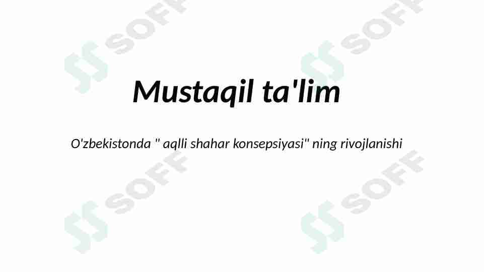 Aqilli shahar konsepsiyasi