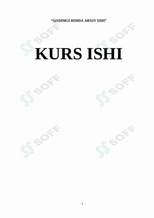 QADIMGI RIMDA ARXIV ISHI