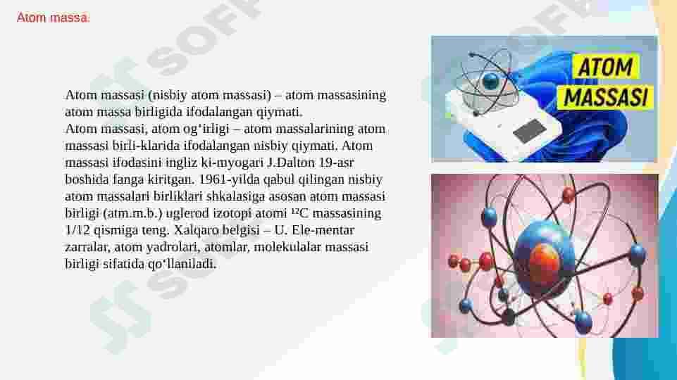 Atom massa va molekulyar massa