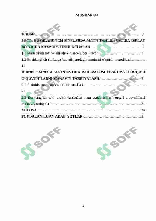 O'zbek tili metodikasi. 5 sinfda matn ustida ishlash usullari