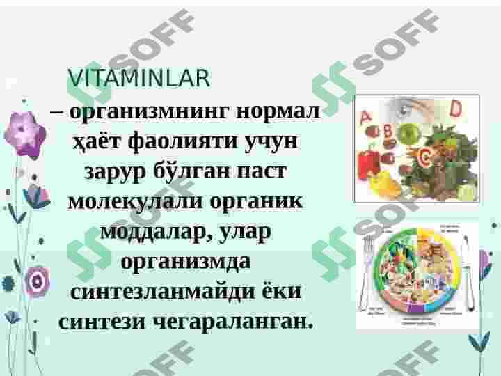 Vitamin saqlovchi dorivor oʻsimliklar