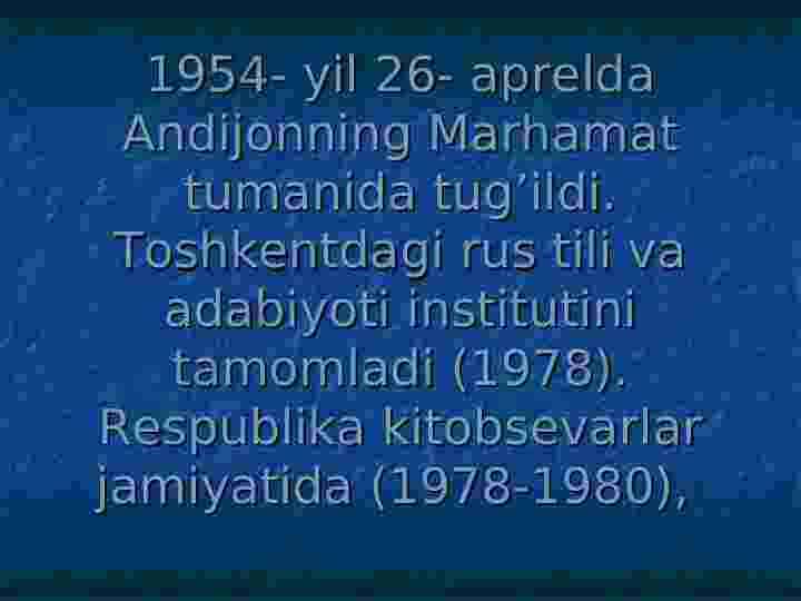 Muhammad Yusuf hayoti va ijodi