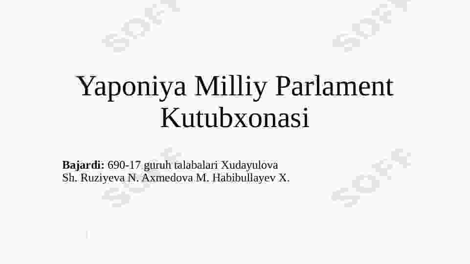 Yaponiya Milliy Parlament Kutubxonasi