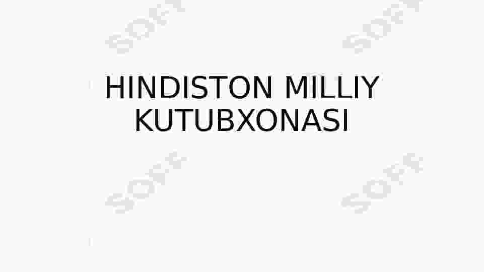 HINDISTON MILLIY KUTUBXONASI