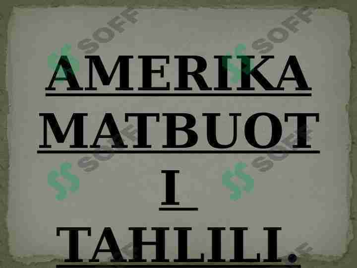 Amerika matbuoti tahlili