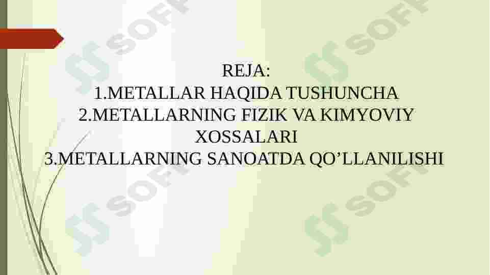 Metallar va ularning xossalari