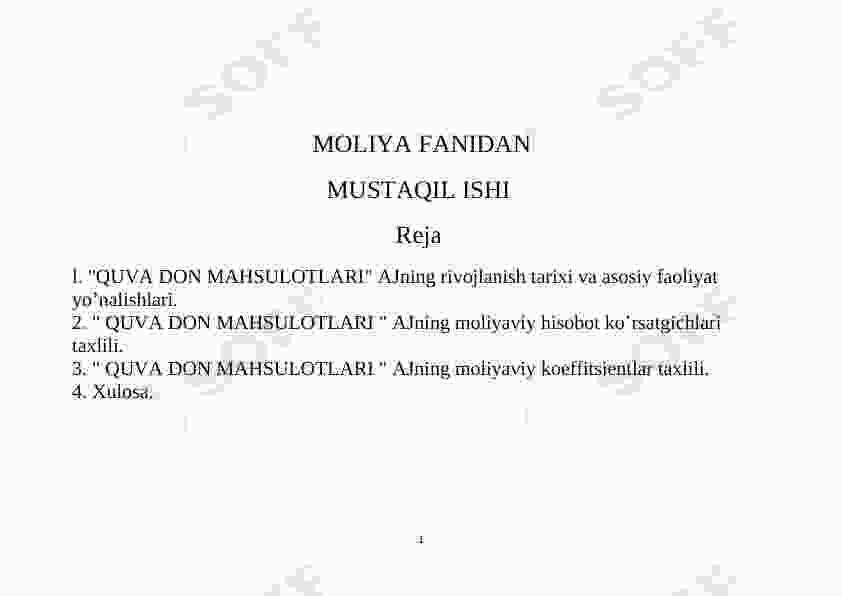 QUVA DON MAHSULOTLARI
