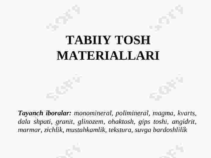 Tabiiy tosh materiallar