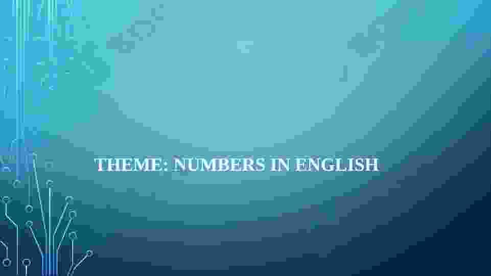 Numbers in English