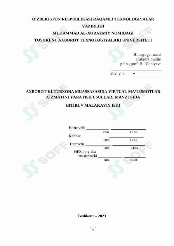 AXBOROT-KUTUBXONA MUASSASASIDA VIRTUAL  MA’LUMOTLAR XIZMATINI YARATISH USULLARI