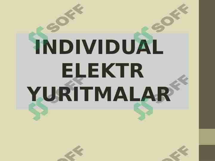 Individual elektr yuritmalar