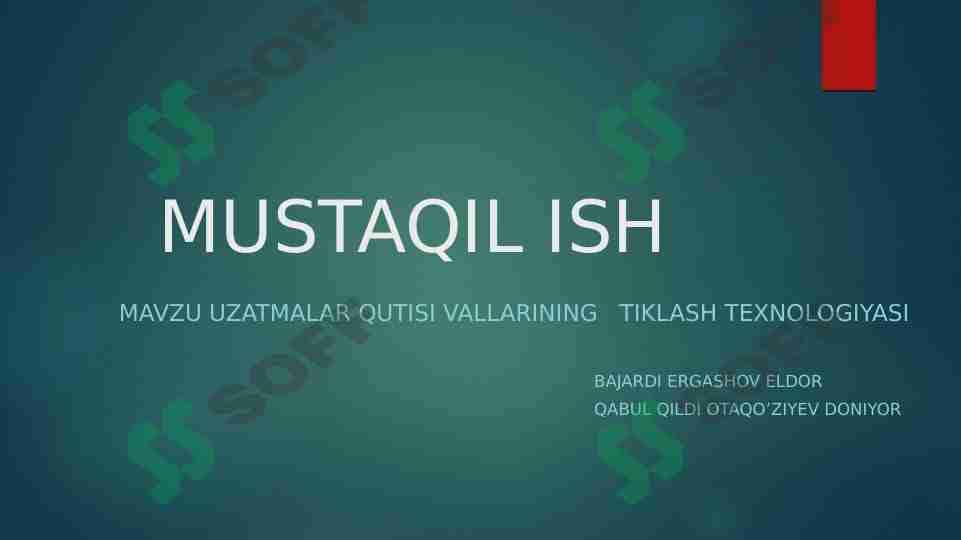 Uzatmalar qutisi vallarining tiklash texnologiyasi