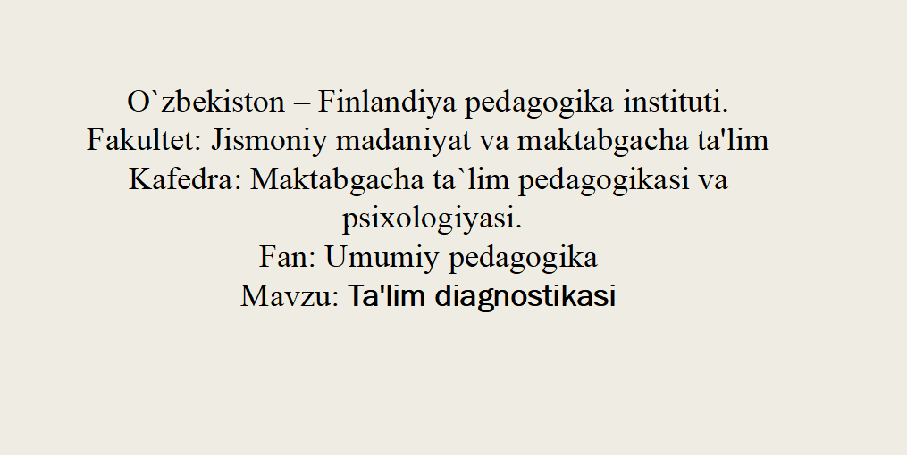 Ta'lim diagnostikasi