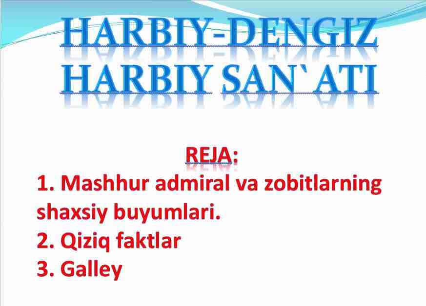 Harbiy-dengiz harbiy san`ati