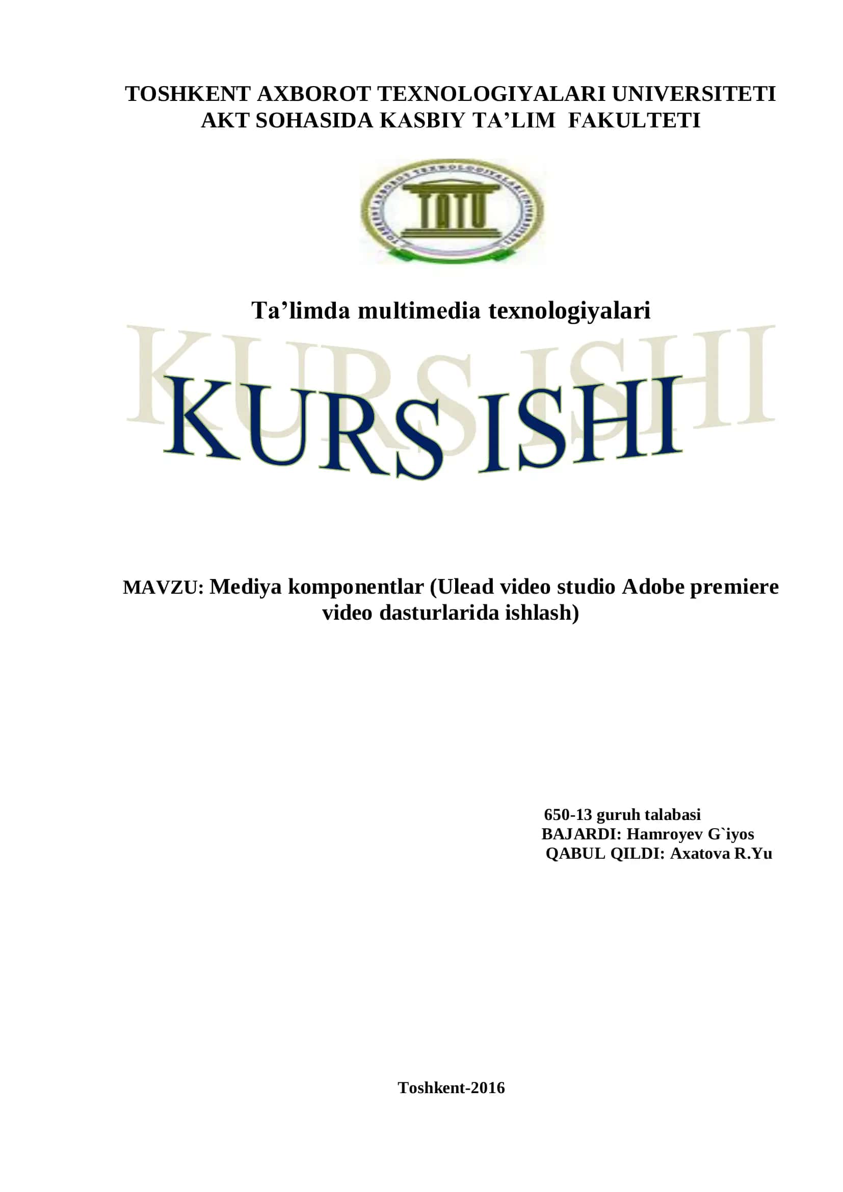 Ta’limda multimedia texnologiyalari