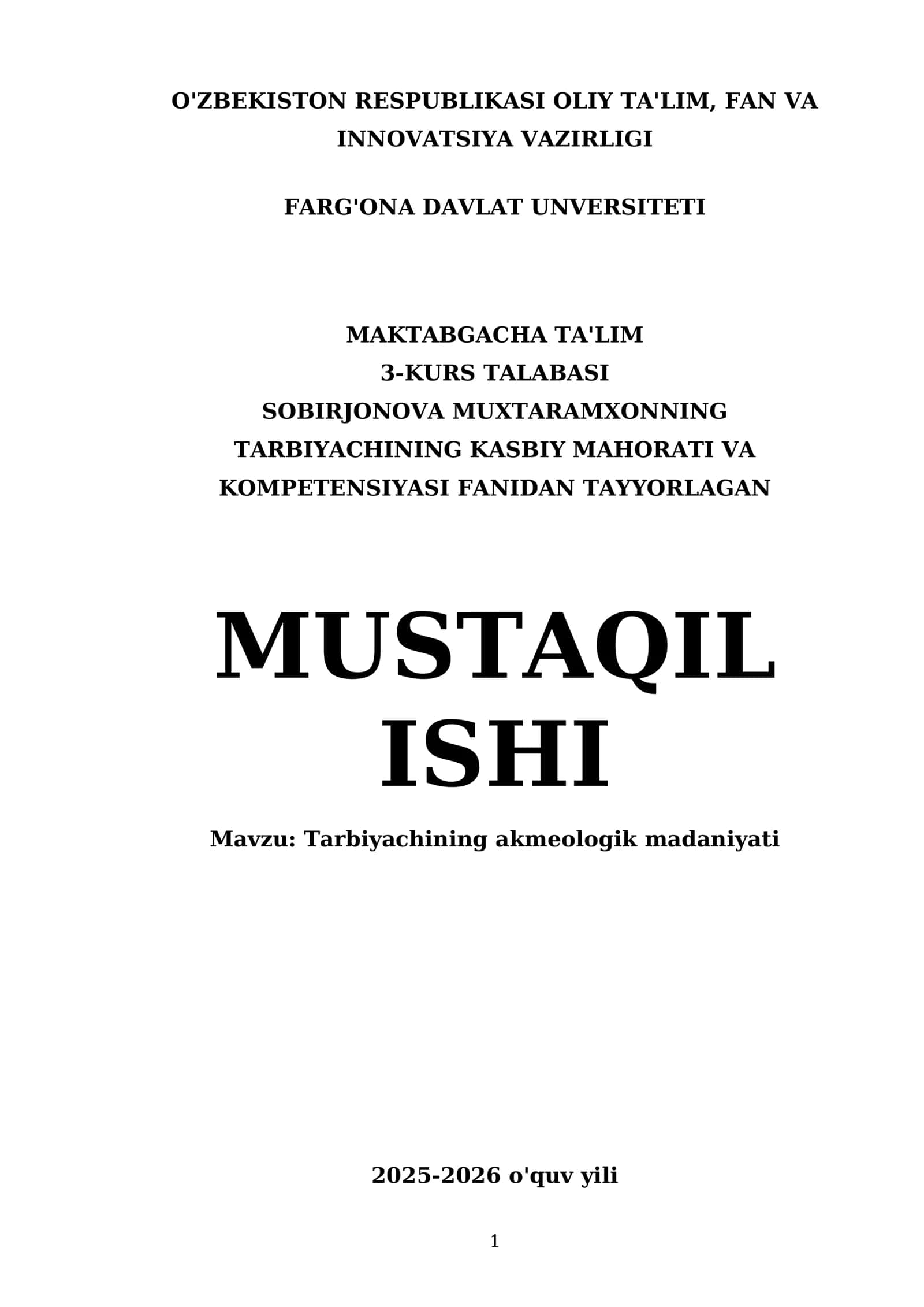 Tarbiyachining akmeologik madaniyati