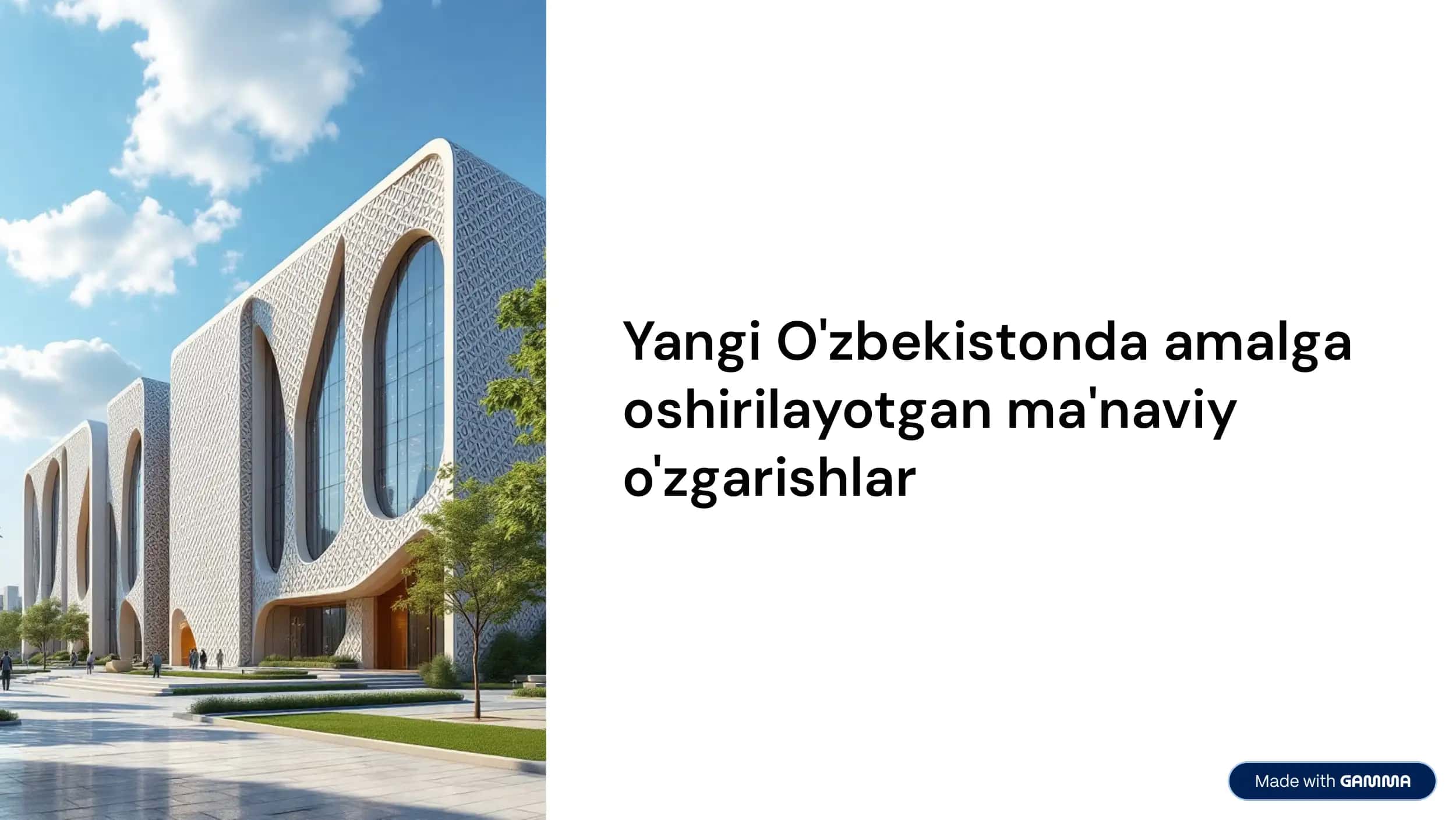 Yangi Òzbekistonda amalga oshirilayotgan ma'naviy òzgarishlar