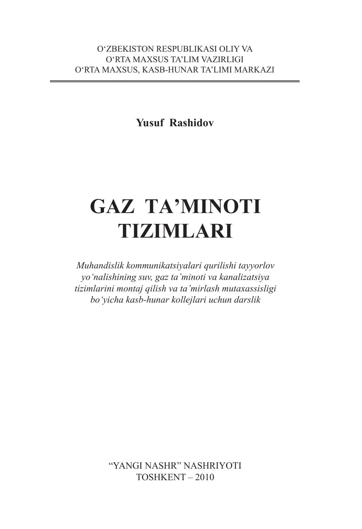 Muhandislik kommunikatsiyalari qurilishi tayyorlov