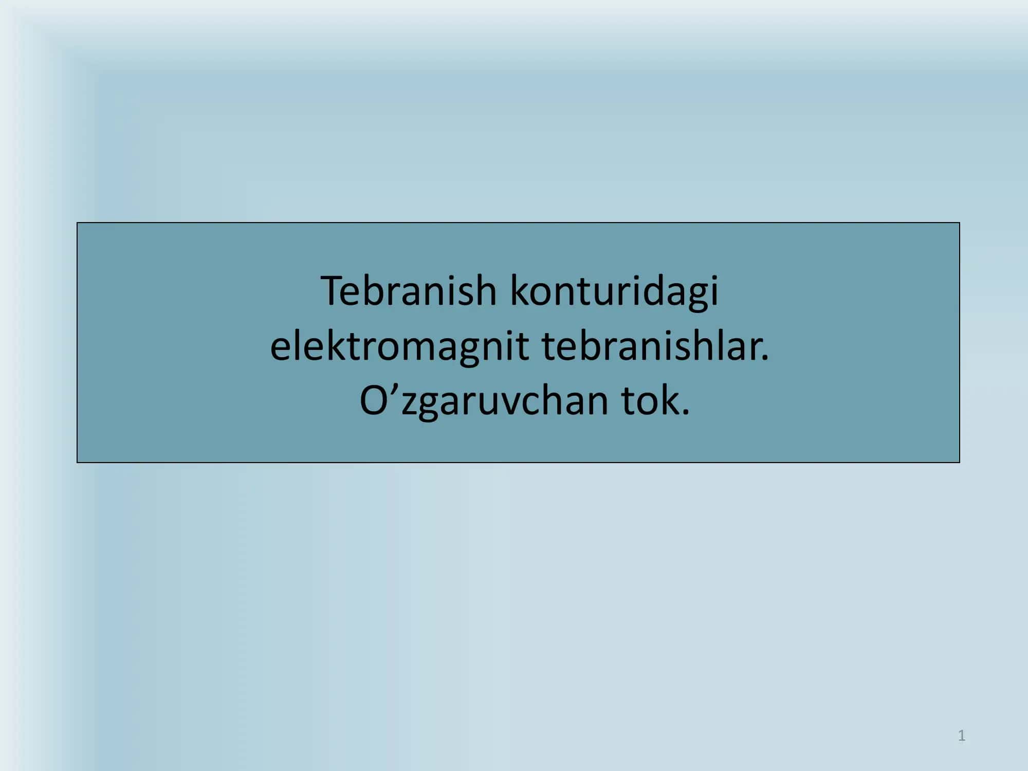 Elektromagnit tebranishlar