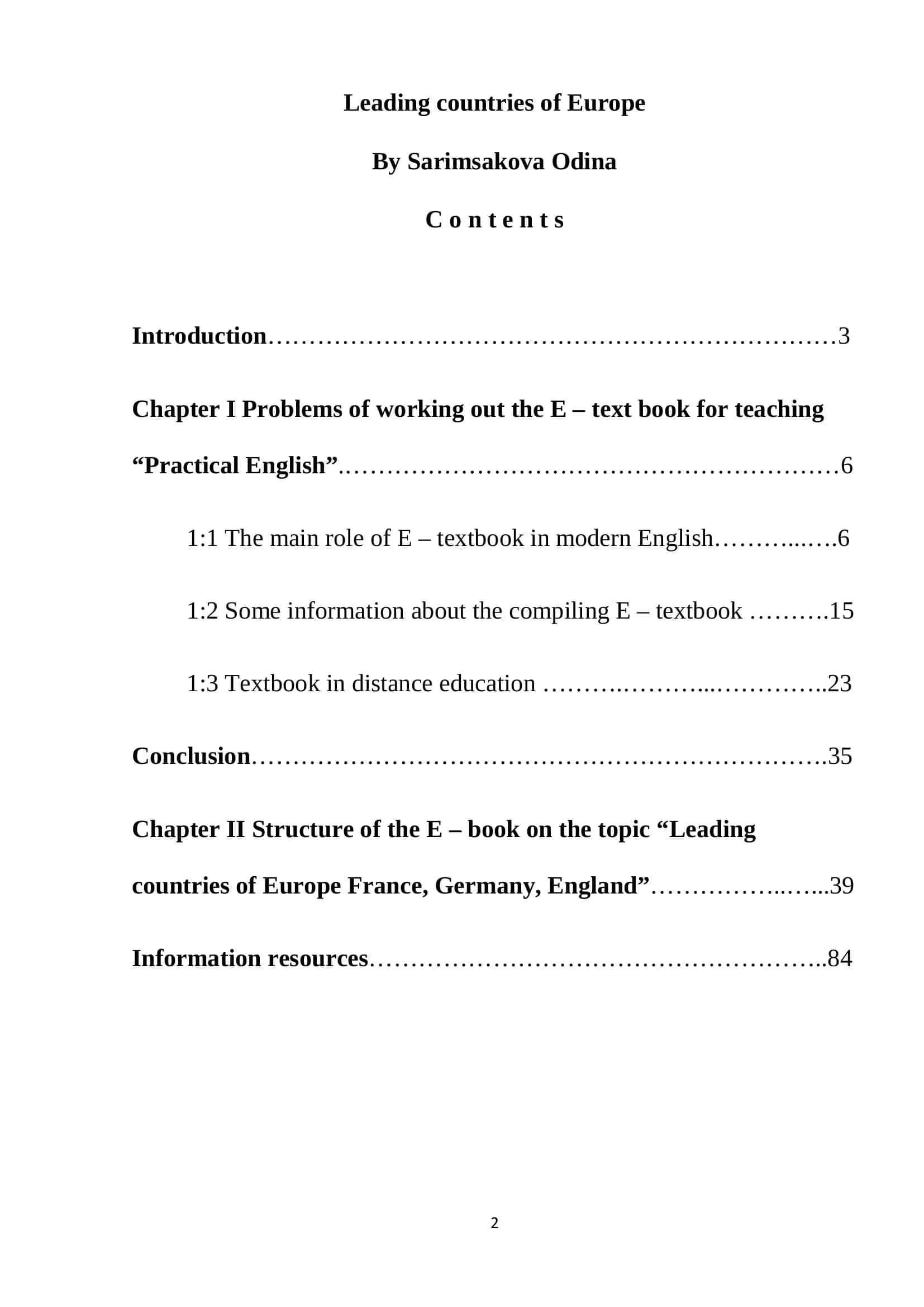 Leading countries of Europe