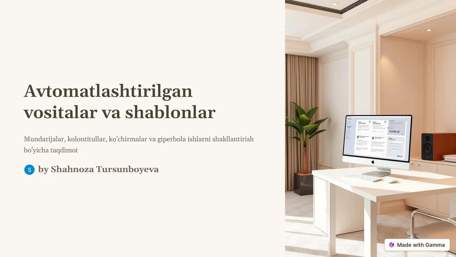 Avtomatik mundarija va kolontitul yaratish