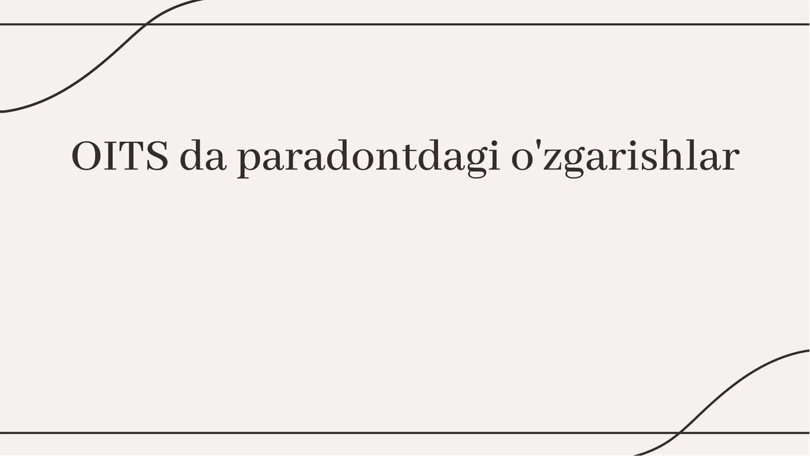 OITS da paradontdagi o'zgarishlar