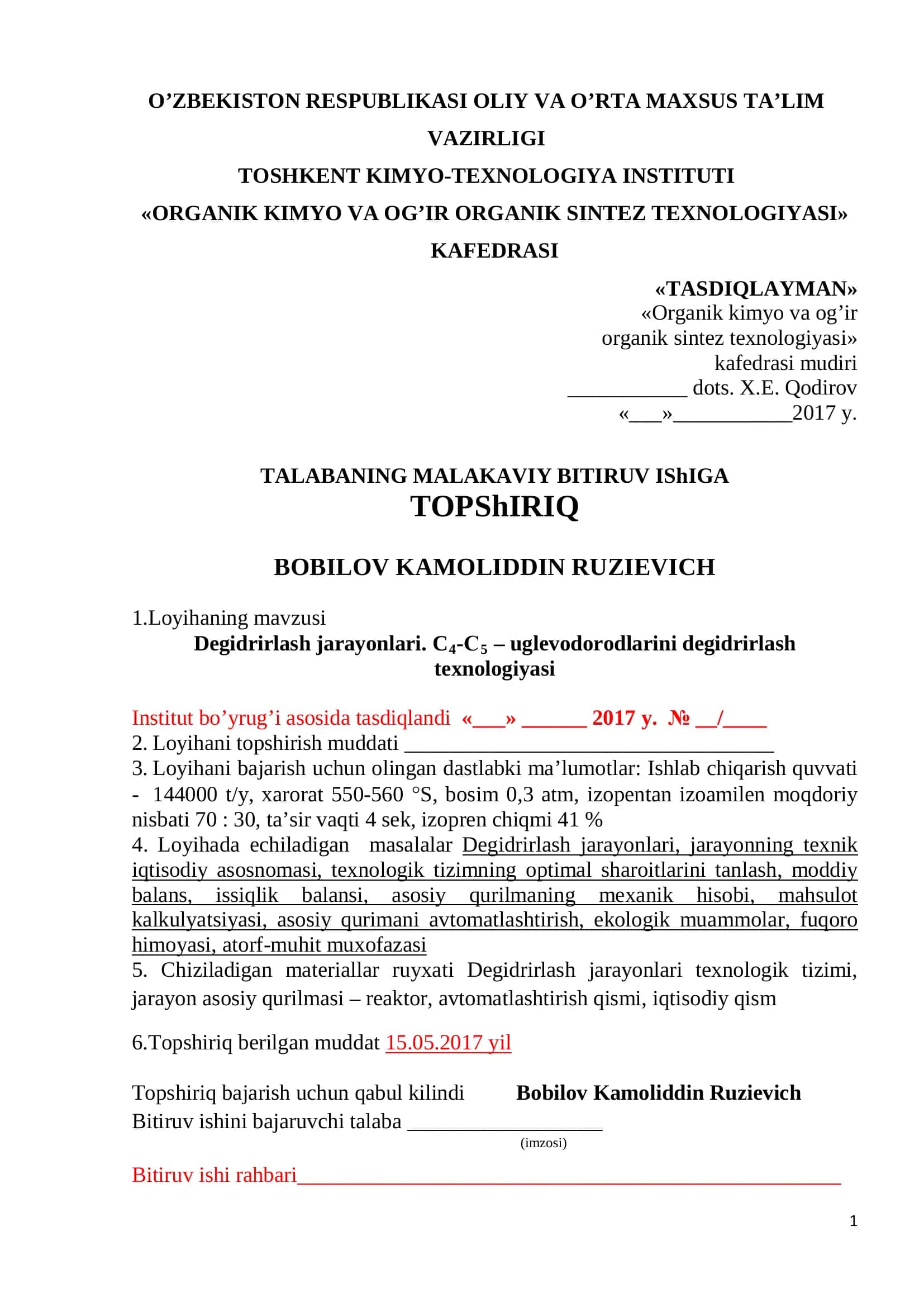 Degidrirlash jarayonlari