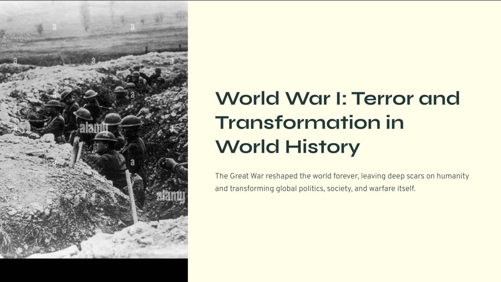World War I: Terror and Transformation in World History