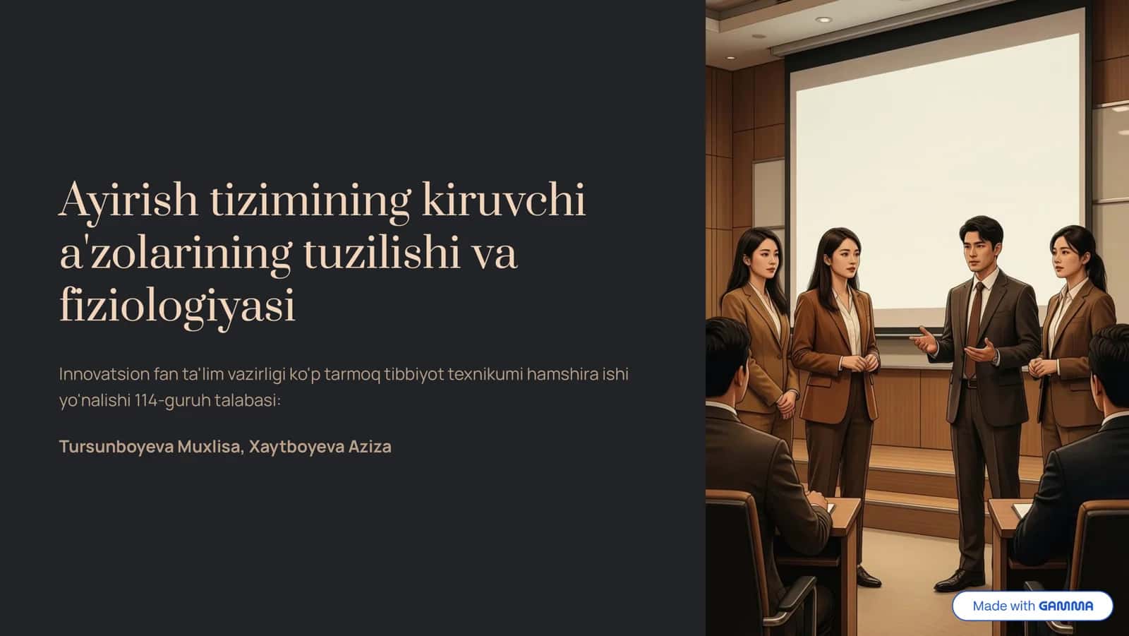 Ayirish tizimining kiruvchi a'zolarining tuzilishi va fiziologiyasi