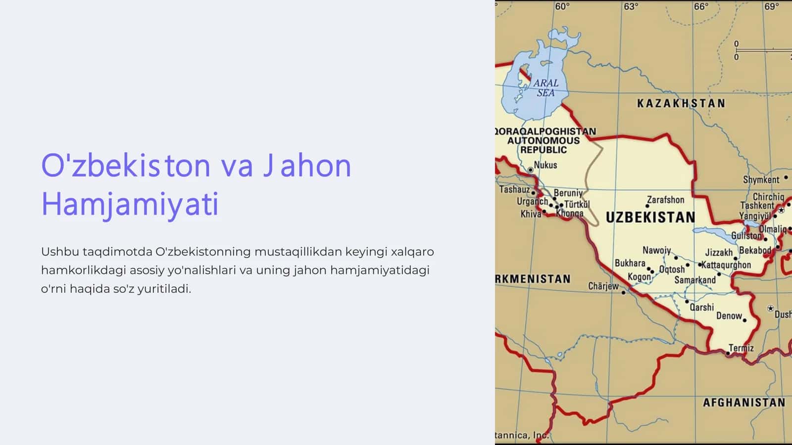 O'zbekiston va Jahon Hamjamiyati