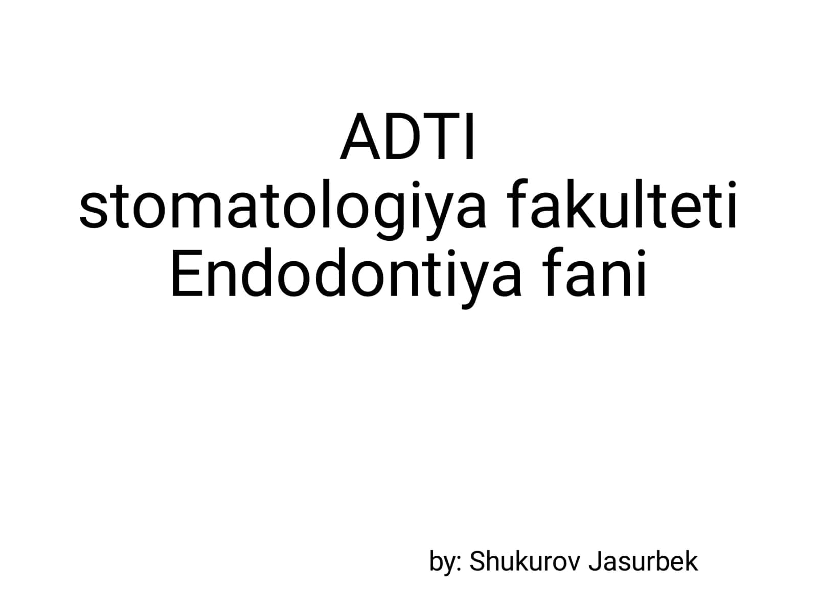 Endodontiya gangrenoz pulpi