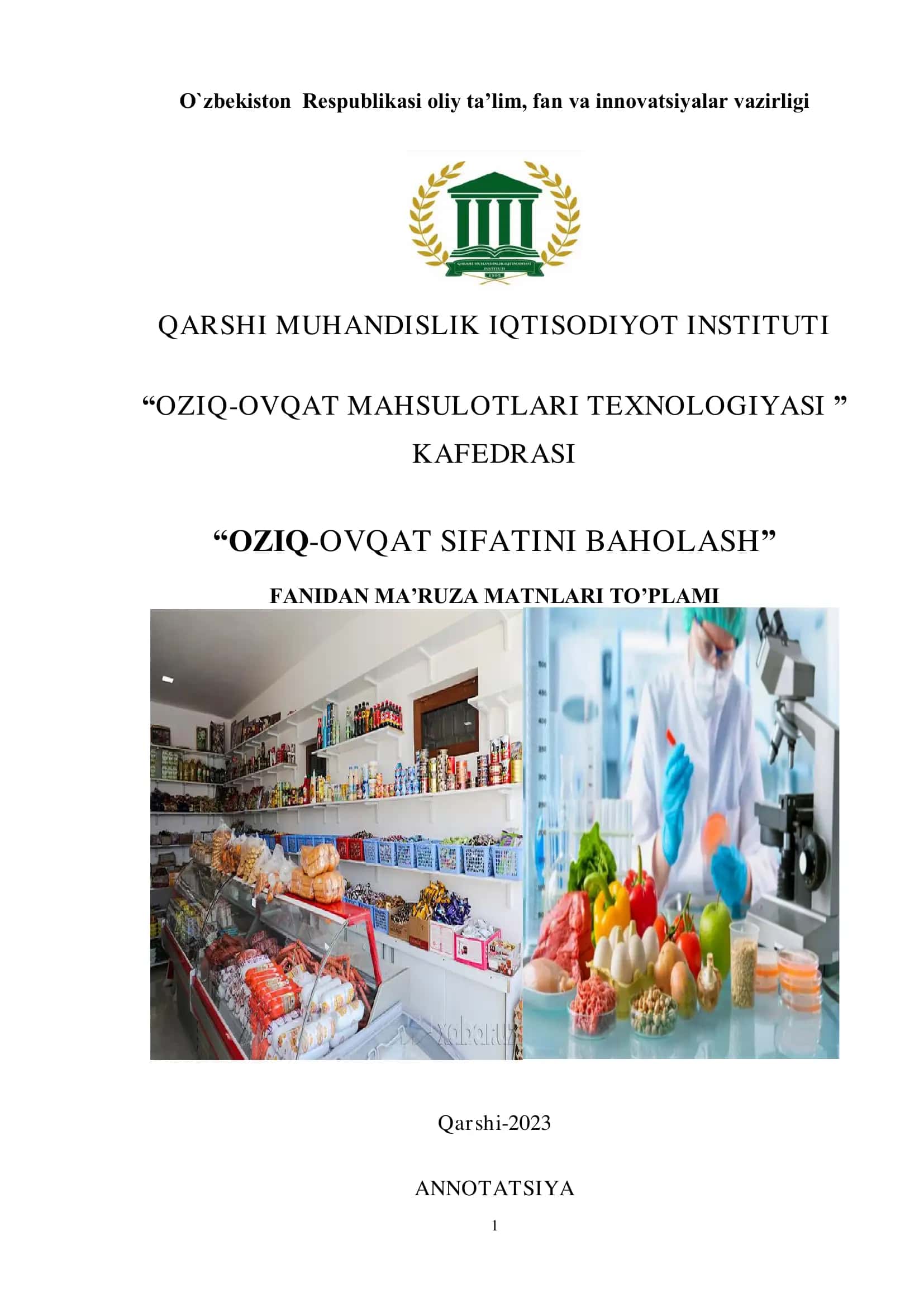 Oziq-ovqat sifatini baholash