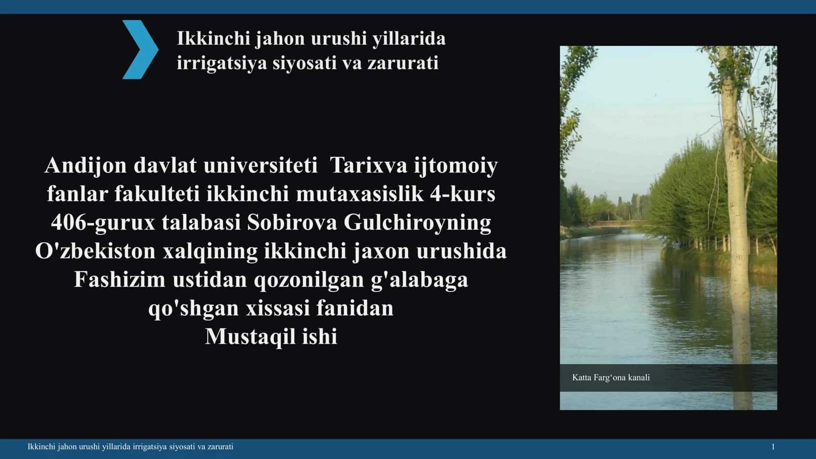 Ikkinchi jahon urushi yillarida irrigatsiya siyosati va zarurati
