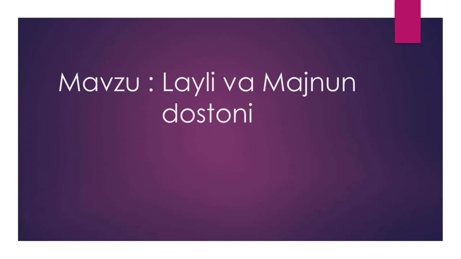 Layli va Majnun dostoni