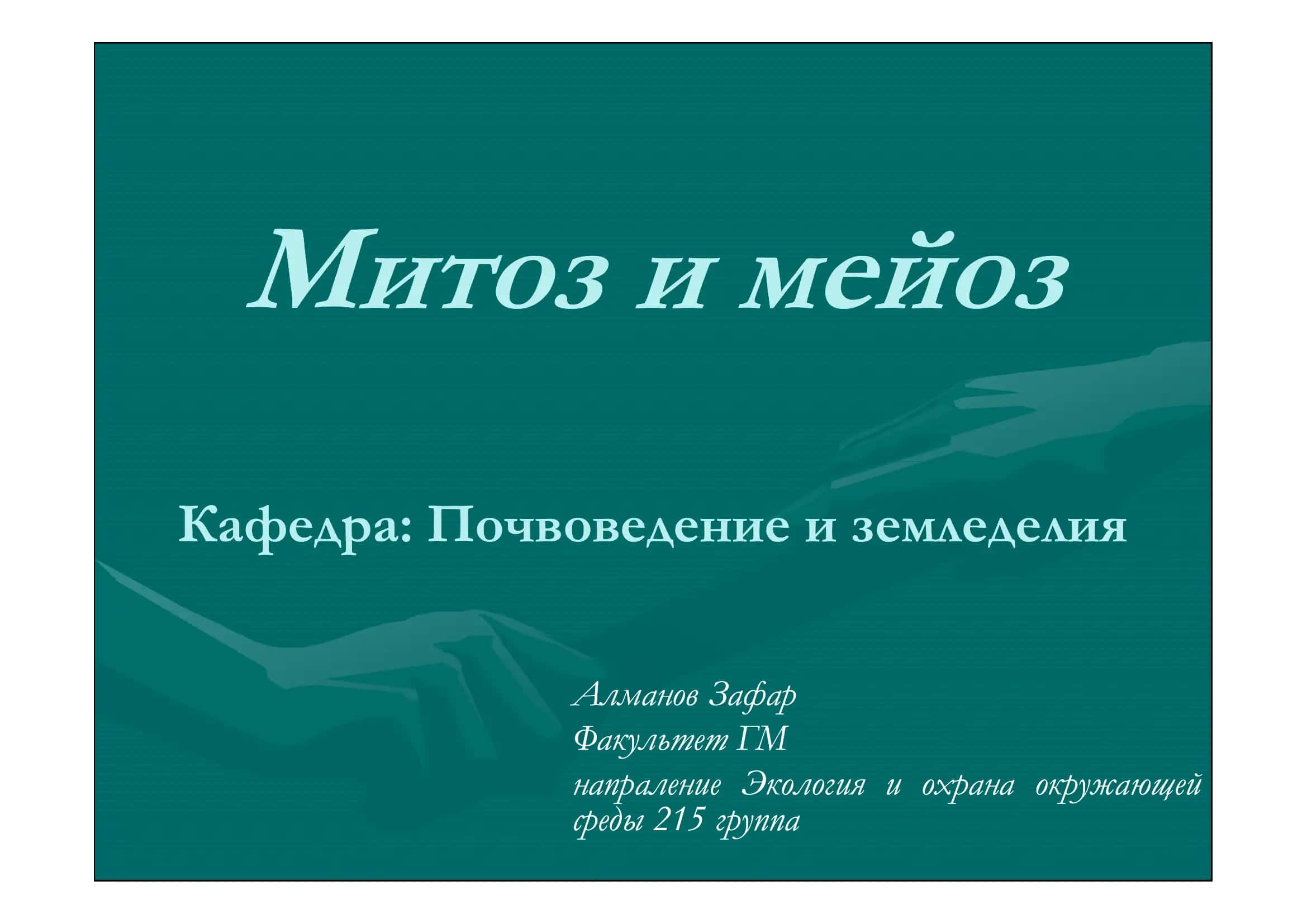 Митоз и мейоз