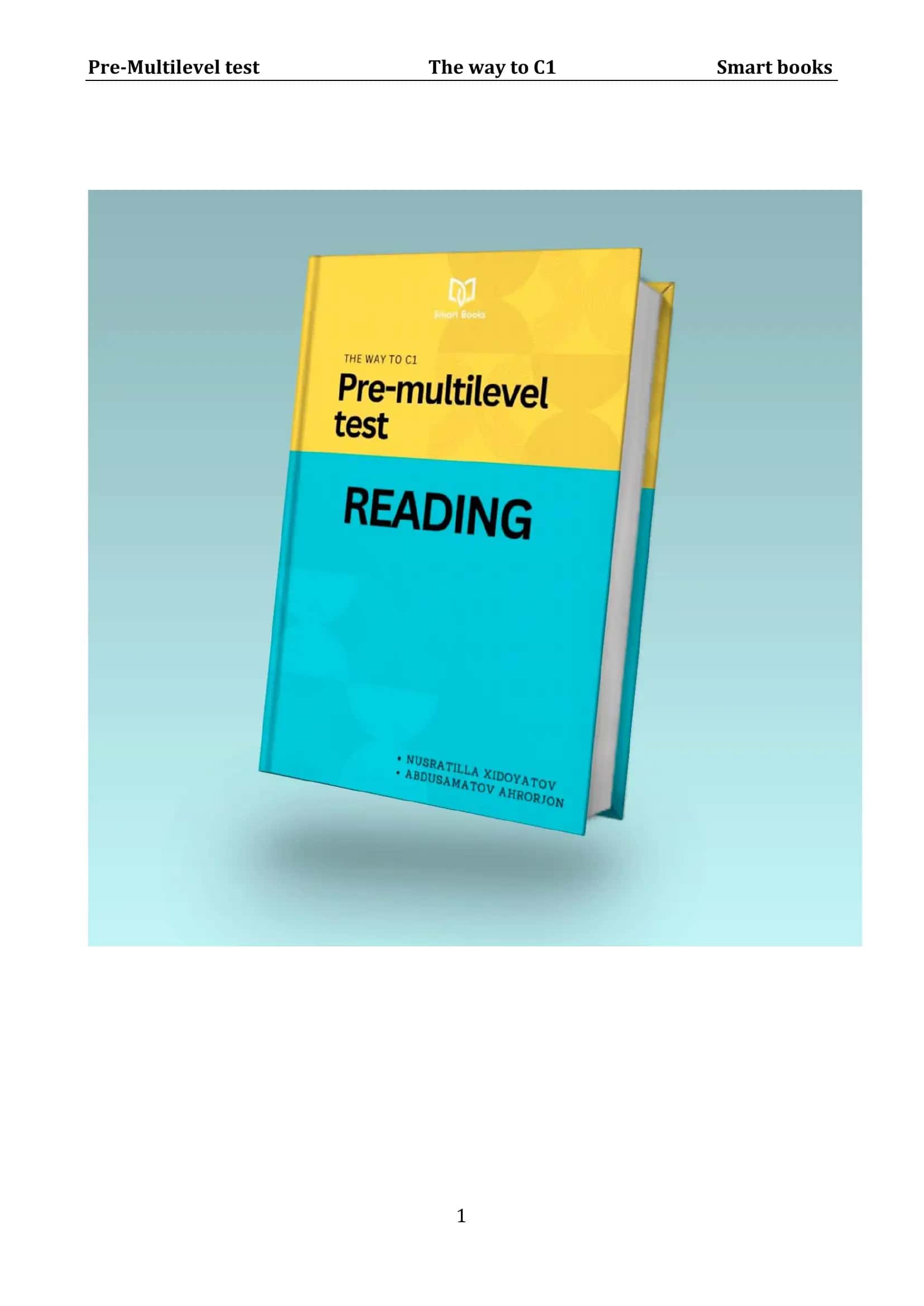 PRE-MULTILEVEL TEST Reading kitobi