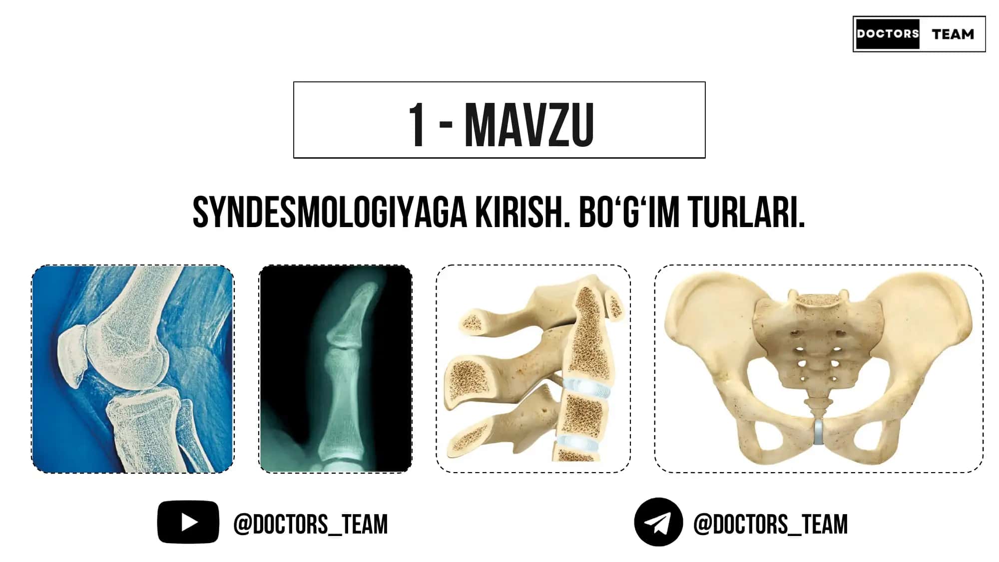 Syndesmologiyaga kirish. Bo'g'im turlari