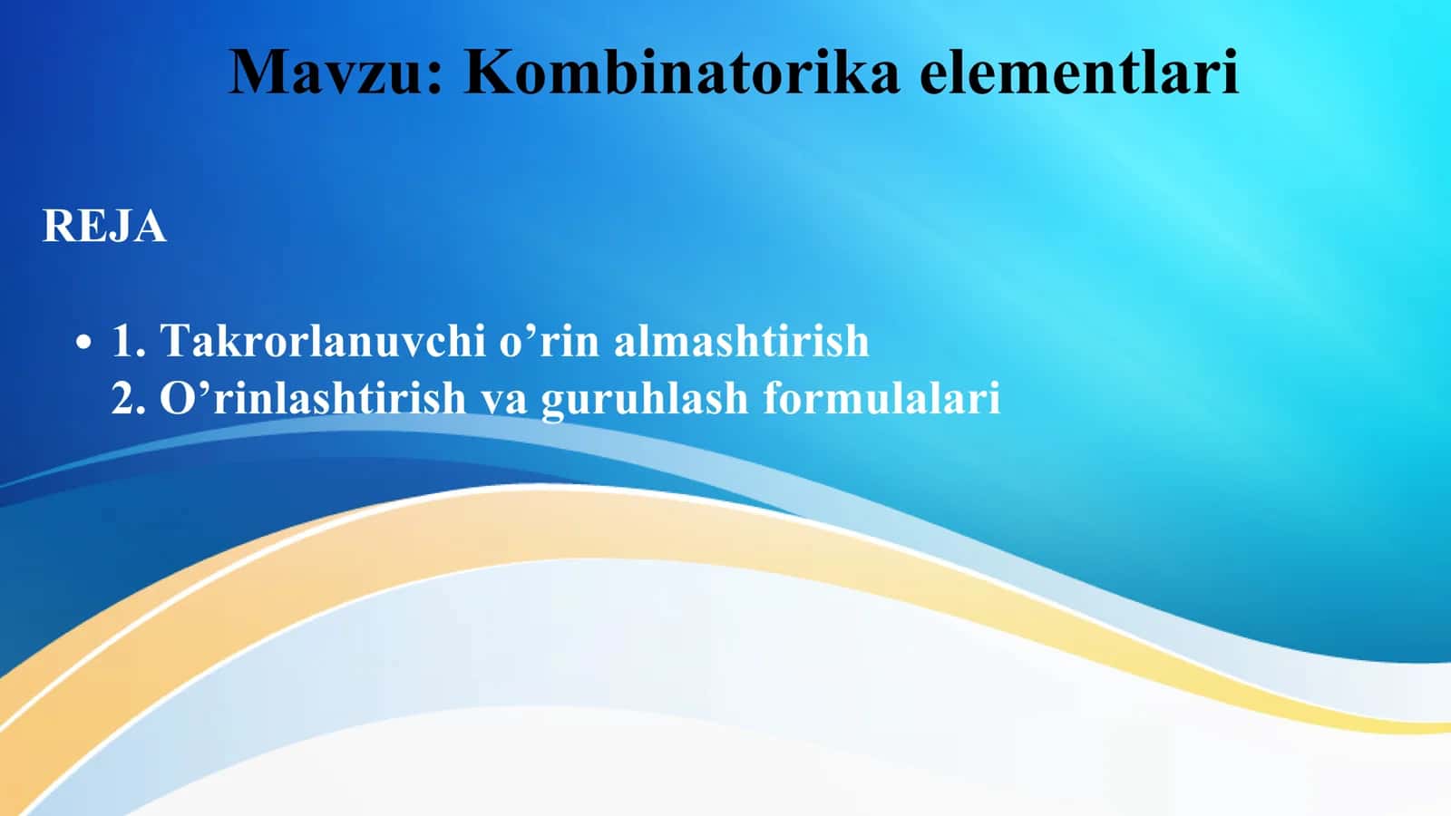 Kombinatorika elementlari
