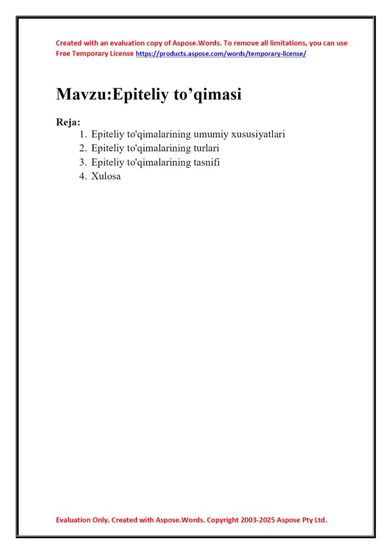 Epiteliy to’qimasi