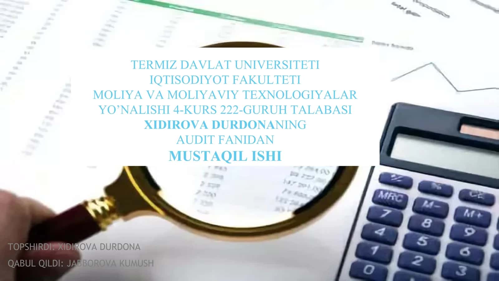 Auditni rejalashtirishning tamoyillari