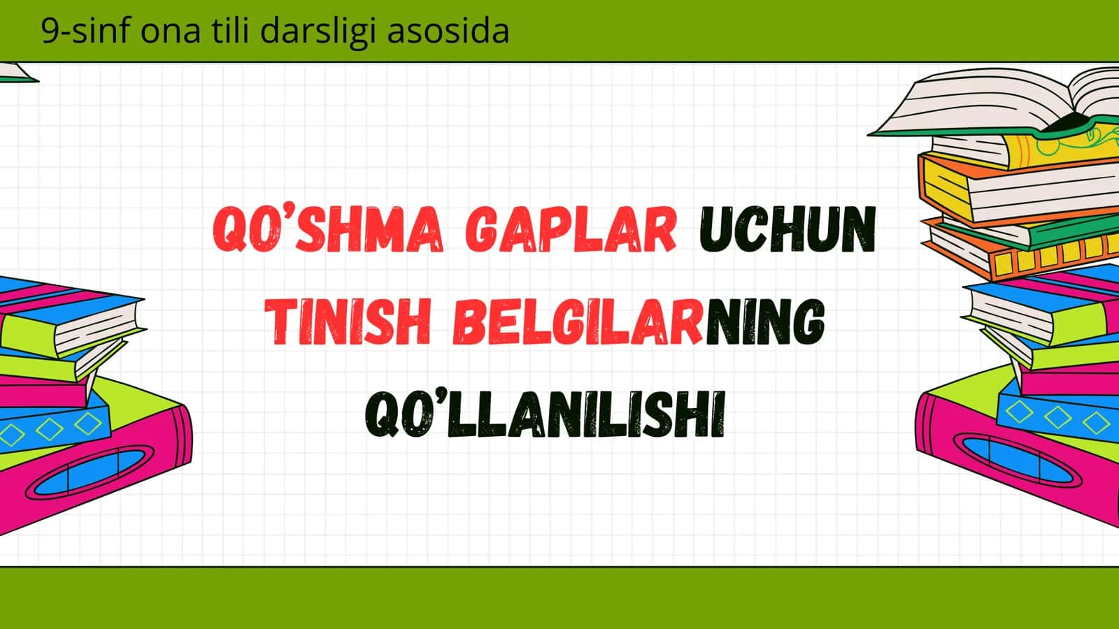 9-sinf ona tili darsligi asosida Qo'shma gaplarda tinish belgilarining qo'llanilishi yuzasidan