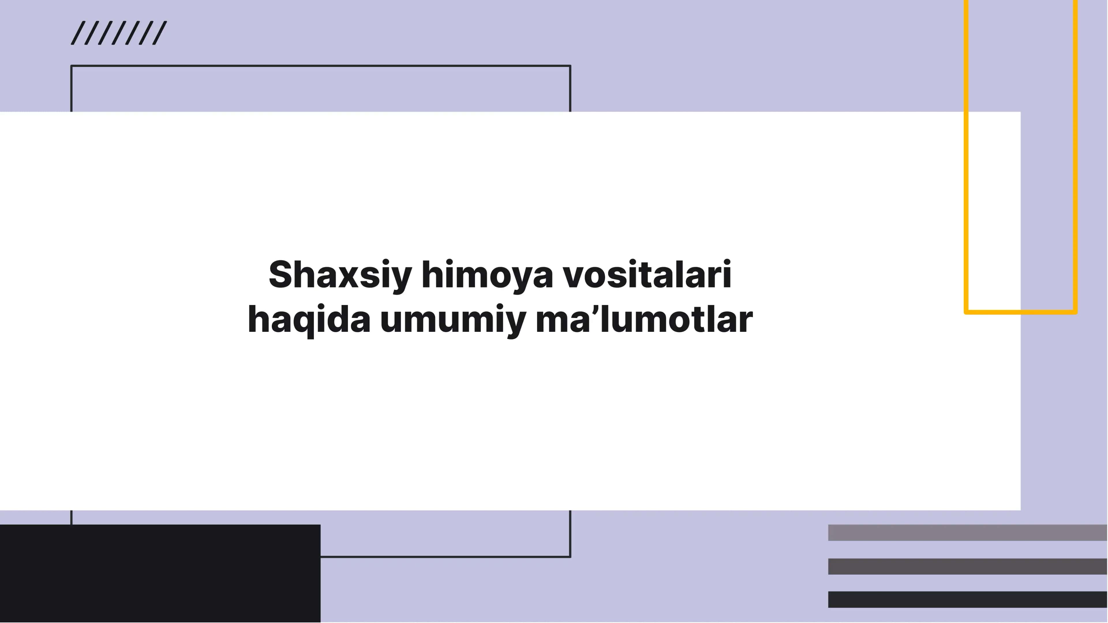 Shaxsiy Himoya Vositalari