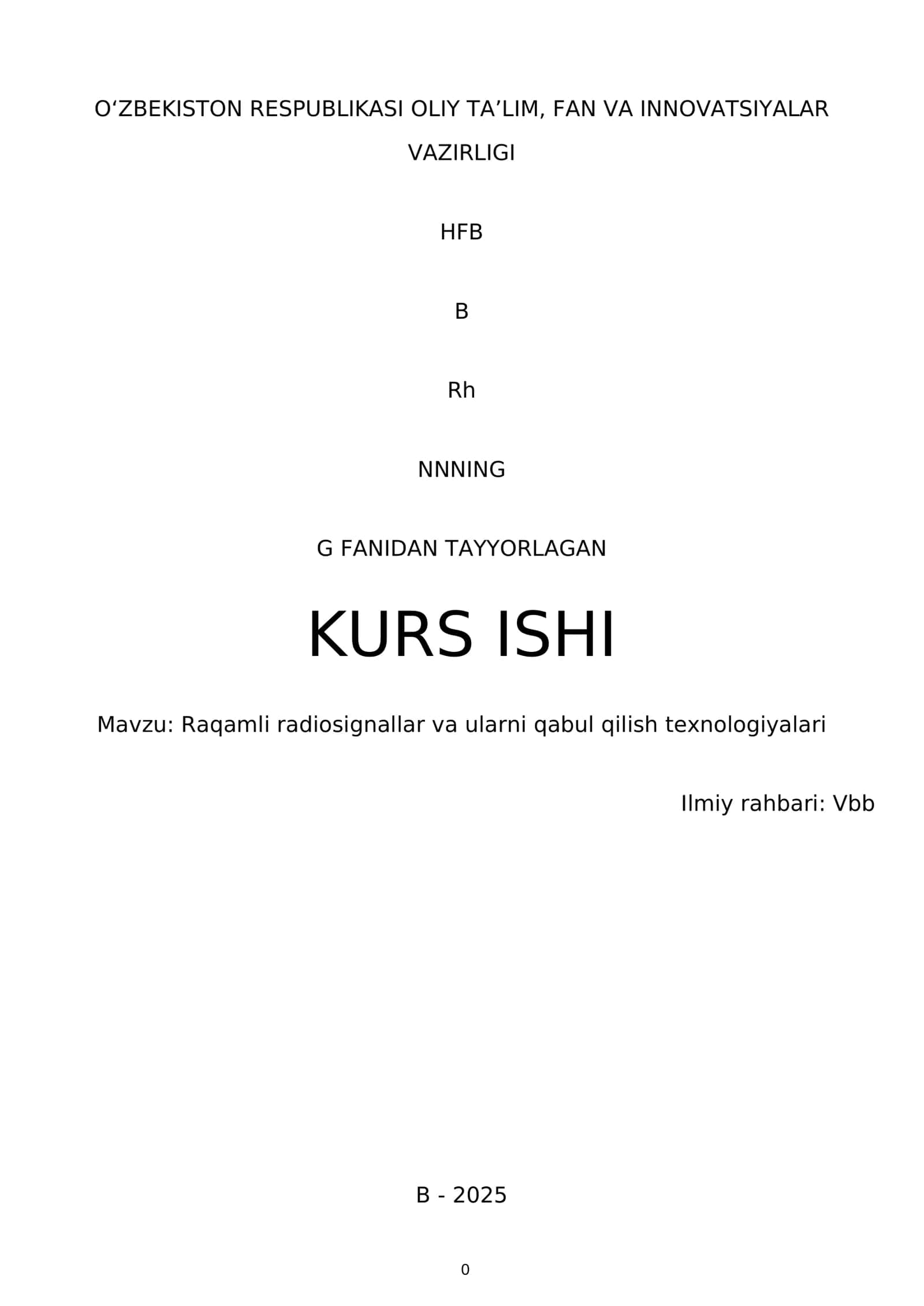 Raqamli radiosignallar va ularni qabul qilish texnologiyalari
