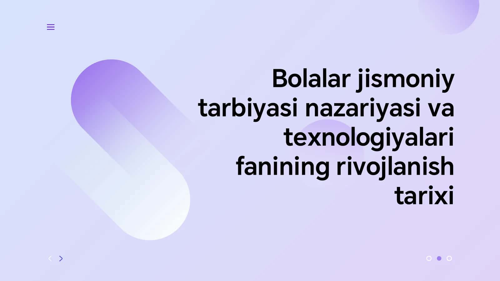 jismoniy tarbiya nazaryasi